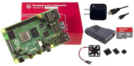 Kit Raspberry Pi 4 B 4gb Original + Fuente 3A + Gabinete + Cooler + HDMI + Mem 64gb + Disip   RPI0092